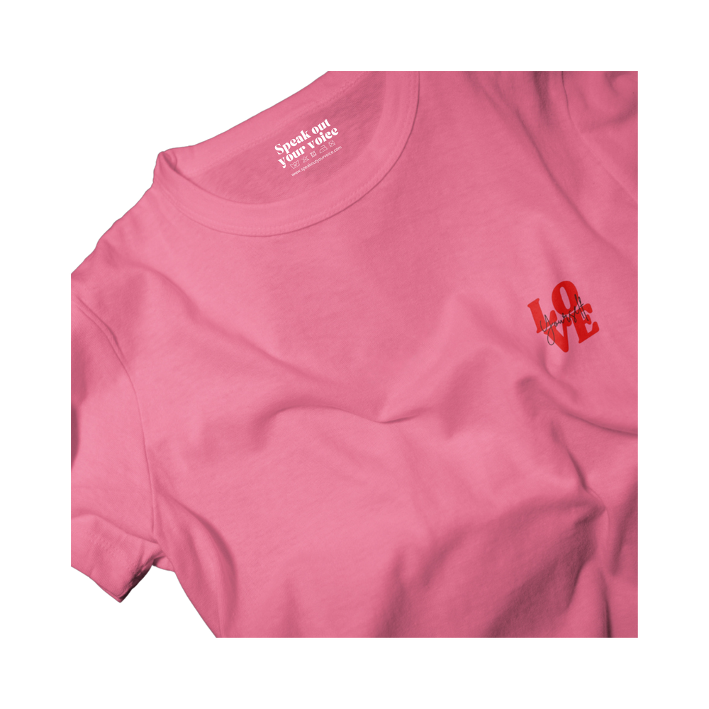 T-shirt | LOVE yourself - Roze