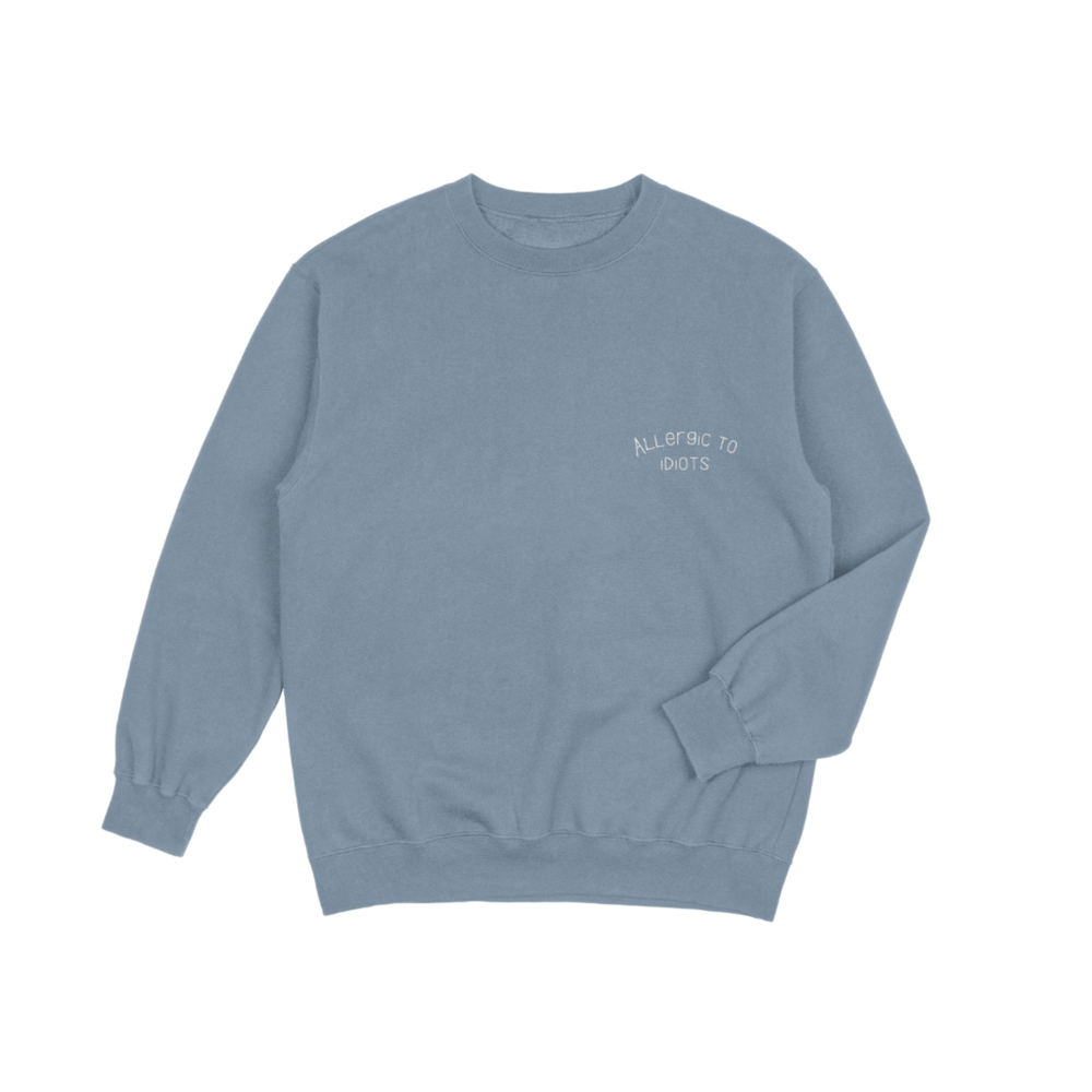 Sweater | Allergic to idiots - Blauw