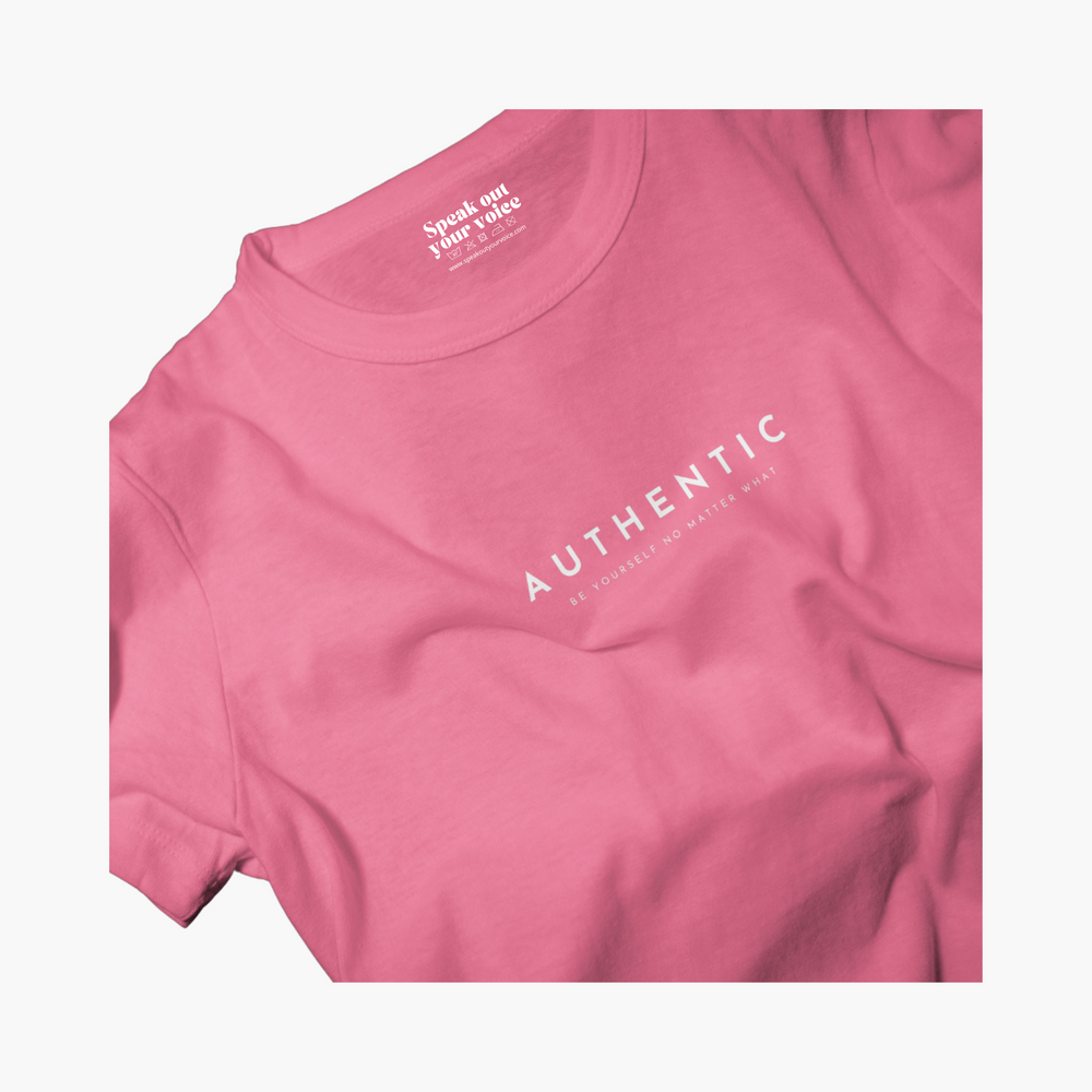 T-shirt | Authentic. Be yourself no matter what - Roze