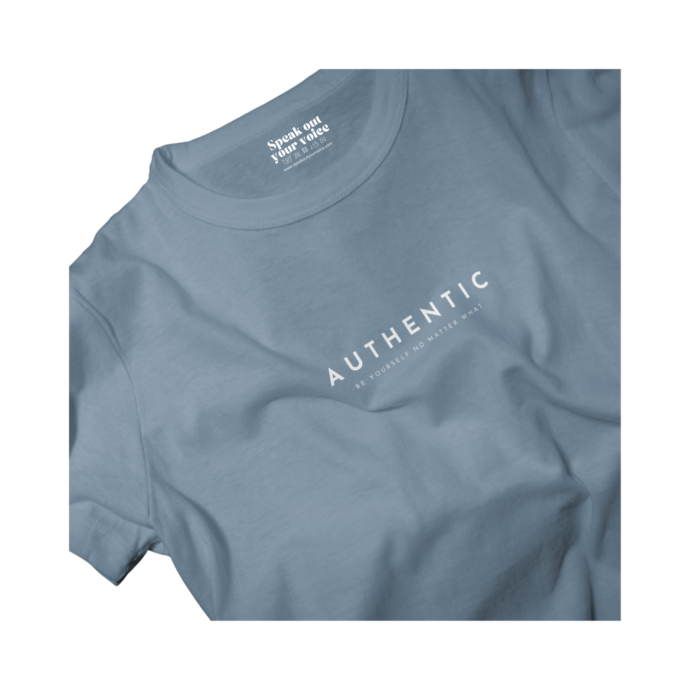 T-shirt | Authentic. Be yourself no matter what - Blauw