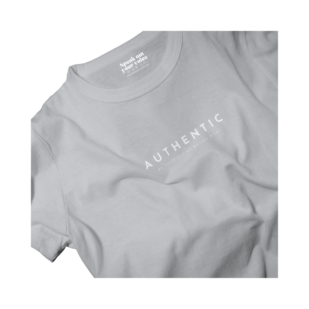 T-shirt | Authentic. Be yourself no matter what - Grijs