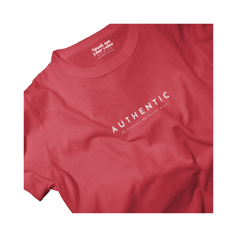 T-shirt | Authentic. Be yourself no matter what - Rood